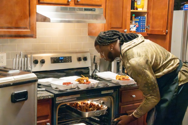 Maryland defensive end Quashon Fuller makes fried chicken and red velvet waffles at home. (Daniel Kraft/Maryland Athletics)